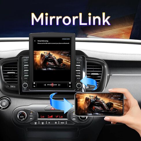 Android 14 Car Stereo Radio Head Unit Compatible with Kia Sorento 2016 2017 2018 2019 2020 9.7" Touch Screen Audio Receiver with CarPlay & Android Auto GPS WiFi Buletooth Back Camera FM GPS 2+64G in Kuwait