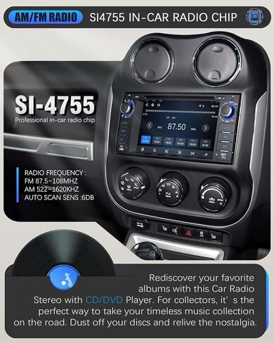 【SOOEMAKA】 2026 Car Radio with CD/DVD Player for Dodge RAM 1500 2500 3500 (2009-2012), for Jeep Wrangle/Unlimited (2007-2015),Upgrade CarPlay&Android Auto,Online Navigation,AM,FM,Bluetooth in Kuwait