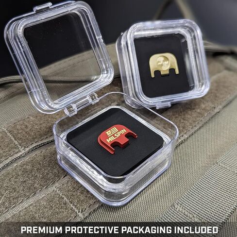 Milspin CNC Milled 3D Cheeks Slide Back Plate (Butt Plate) Compatible with Glock Gen 1-5, Models G17-G41, G45 I Made in USA (Butt Cheeks), Brass in Kuwait