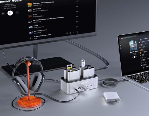 Modular 13-in-1 USB4 Docking Station with NVMe Slot, 2.5G LAN, DP 1.4, 10Gbps USB-C, Custom Expansion Hub Compatible with Mac, Windows, Thunderbolt 4/3 Laptops (Modules Sold Separately) in Kuwait