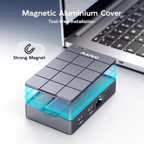 MAIWO USB-C Hub with M.2 SSD Enclosure, 11-in-1 Laptop Docking Station with 4K@60Hz, 100W PD, 1000Mbps Ethernet, SD/TF Card Slot, 10Gbps M.2 NVMe/SATA Slot, USB X4 in Kuwait