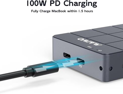 MAIWO USB-C Hub with M.2 SSD Enclosure, 11-in-1 Laptop Docking Station with 4K@60Hz, 100W PD, 1000Mbps Ethernet, SD/TF Card Slot, 10Gbps M.2 NVMe/SATA Slot, USB X4 in Kuwait