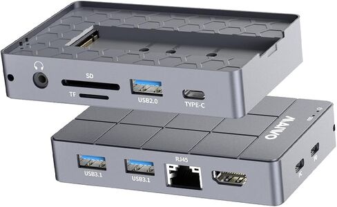 MAIWO USB-C Hub with M.2 SSD Enclosure, 11-in-1 Laptop Docking Station with 4K@60Hz, 100W PD, 1000Mbps Ethernet, SD/TF Card Slot, 10Gbps M.2 NVMe/SATA Slot, USB X4 in Kuwait