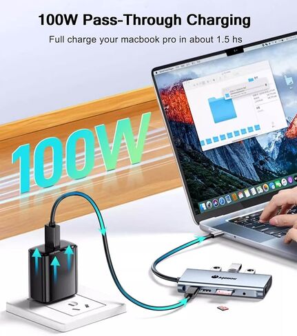 11-in-1 USB C Hub, Laptop Docking Station with RJ45 Gigabit Ethernet, 4K HDMI, 1080P VGA, SD/Micro SD Card Reader, 3.5 mm Audio Aux Jack, PD 100W Charging, Full Functional USB C Dongle in Kuwait