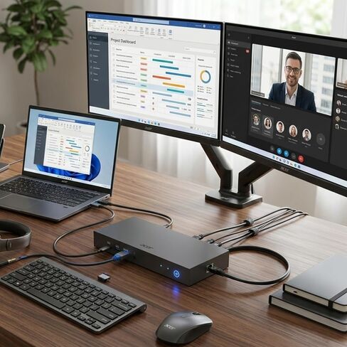 Acer Universal Dock U33 | Triple Display Docking Station | Supports up to 3840 x 2160 | USB Type-C & USB Ports | Windows & ChromeOS Compatible | Enhance Productivity with Multi-Monitor Support in Kuwait