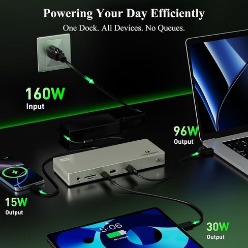 Minthouz Thunderbolt 4 Dock,12-in-1 40Gbps Thunderbolt Dock-Blazing-Fast in Kuwait
