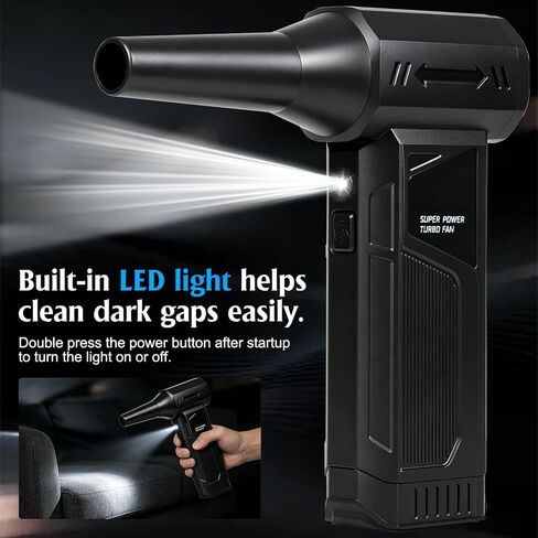 TPQKA Compressed Air Duster 110000RPM, Rechargeable Cordless Electric Air Duster – Replace Canned Air, 3+1 Gears 41m/s for PC Keyboard Computer Car Detailing Home Dusting in Kuwait