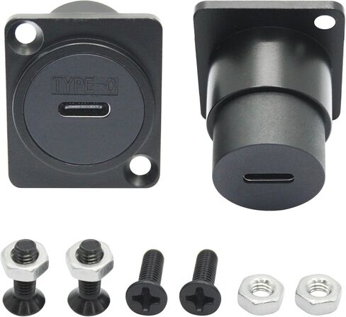 USB 3.1 Panel Mount Connector Socket, D Type C Female Plug, Install Screw in Kuwait