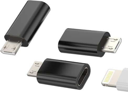 Micro USB Male to Lightning Female 3 Pack Charging Adapter Compatible with Galaxy S6 Edge S7 Active Nexus note 5 LG Android Power Charge Cable Port Converter for iPhone 12 7 8 plus X Ipad Cord in Kuwait