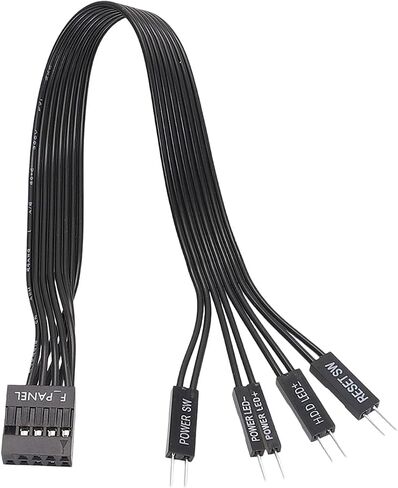 Motherboard F-Panel Female to 2Pin Male Extension Cable, Front Panel Power Reset LED Adapter Wire for Computer Case Modification and Upgrade Accessories in Kuwait