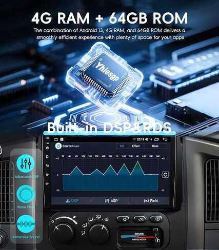 4G+64GB Android 13 Car Radio Stereo for Dodge RAM 1500 2500 3500 2002-2005 in Kuwait