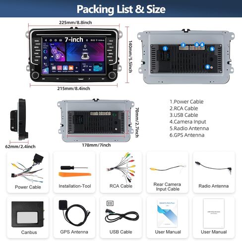 4G+64G Car Radio for Volkswagen VW Jetta 2016-2018, CarPlay Android Auto in Kuwait