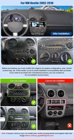 for VW Beetle 2002-2010 Android 15 Car Radio Wireless Carpaly & Android Auto 7 Inch IPS 2G+64G Touch Screen with Bluetooth FM Stereo WiFi GPS Navi SWC+AHD Backup Camera in Kuwait