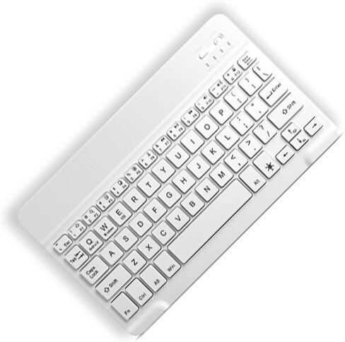 Wireless Tablet Keyboard with Magnetic Convenience and Shortcut Keys for IOS Tablet Computer 10.2 Inch, Includes Protective Case and Pen Holder (Pink Case and White Keyboard) in Kuwait