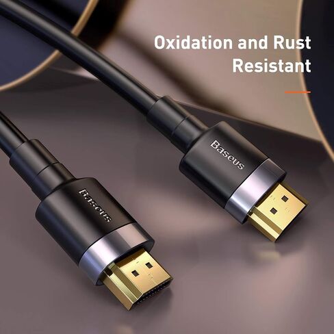 Baseus Cafule HDMI 2.0 Cable 4K 60Hz, High Speed HDMI Male to Male Cable, 2m (6.6ft), Gold-Plated Connectors for 4K TV, Monitor, Projector, PC, Laptop, Gaming Console, Black in Kuwait