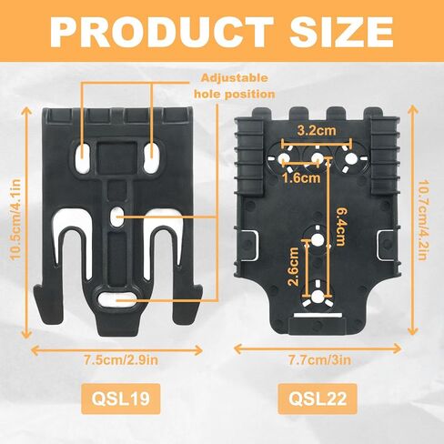 2 Pcs Qls Quick Locking System Kit, Platform Attachment with Locking Fork, Receiver Plate, and Accessories, Mid-Ride Universal Belt Loop for Duty Holsters in Kuwait