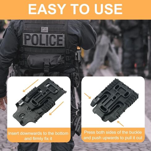 2 Pcs Qls Quick Locking System Kit, Platform Attachment with Locking Fork, Receiver Plate, and Accessories, Mid-Ride Universal Belt Loop for Duty Holsters in Kuwait