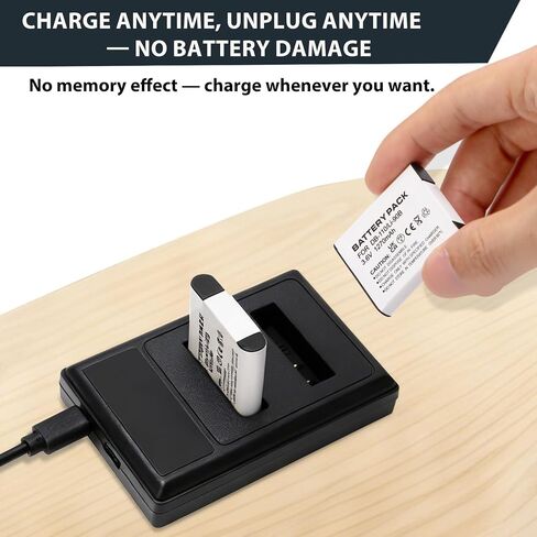2-Pack LI-90B LI-92B DB-110 Battery + USB-C Dual-Slot Charger for Olympus TG Series & Ricoh GR III in Kuwait
