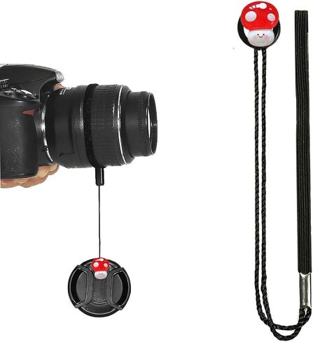 Camera Lens Cap Leash with Elastic String, Cartoon Lens Cap Keeper, Cute Camera Lenses Caps Leash with Elastic for Mirrorless Camera Lenses (Fried Egg) in Kuwait