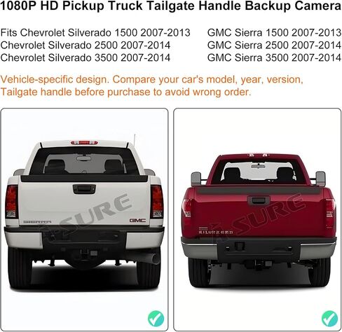 ASURE Tailgate Handle Backup Camera for Chevy Silverado GMC Sierra in Kuwait