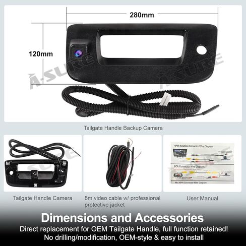 ASURE Tailgate Handle Backup Camera for Chevy Silverado GMC Sierra in Kuwait