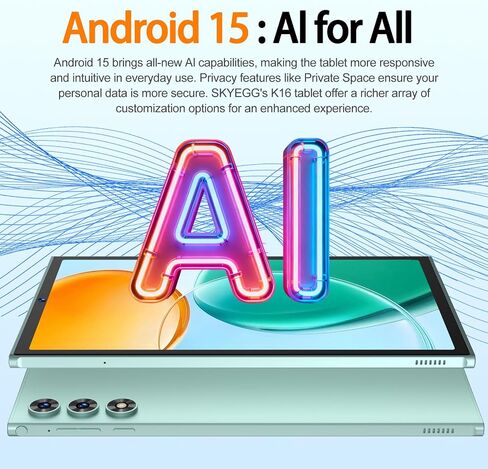 10.1" Android 15 Tablet, 30GB+128GB, 8000mAh, Tablets with Keyboard, Green in Kuwait