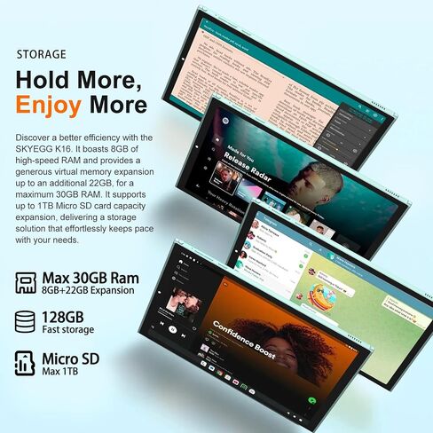 10.1" Android 15 Tablet, 30GB+128GB, 8000mAh, Tablets with Keyboard, Green in Kuwait