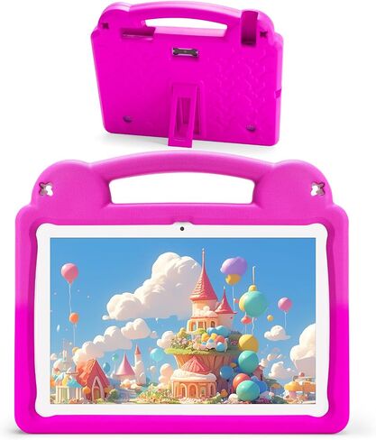 Kids Tablet 10 Inch - Android 15 Tablet for Kids, WiFi 6, Octa-Core, 8GB RAM 64GB ROM, 5000mAh, GMS, Android Tablets with Parental Control (Pink with EVA Case) in Kuwait