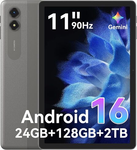 Tablet 11 Inch, Android 16 Tablet with Octa Core Processor, 24GB+ 128GB (Up to 2TB), Gemini AI Tablets, 90Hz Display with 8000mAh Battery, 4-Year Warranty for Work, Study, Travel & Gaming (Gray) in Kuwait