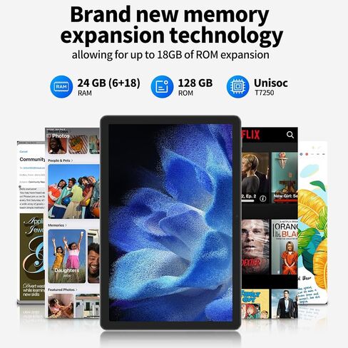 Tablet 11 Inch, Android 16 Tablet with Octa Core Processor, 24GB+ 128GB (Up to 2TB), Gemini AI Tablets, 90Hz Display with 8000mAh Battery, 4-Year Warranty for Work, Study, Travel & Gaming (Gray) in Kuwait