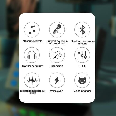 V8S External Sound Card and Microphone Mixer with 10 Sound Effects, for dsp Noise Reduction, 5.0 Audio Interface for Live Streaming, Broadcast, Recording on Phone and PC in Kuwait