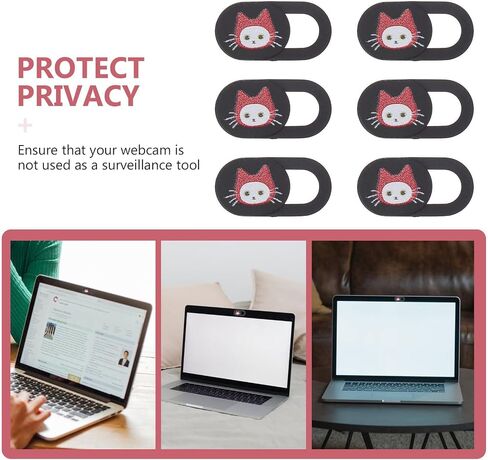Webcam Cover Slide Black for Privacy 6pcs Laptop Tablet Desktop in Kuwait