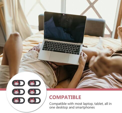Webcam Cover Slide Black for Privacy 6pcs Laptop Tablet Desktop in Kuwait