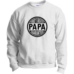 ThisWear World's Greatest Papa Guaranteed Long Sleeve Crewneck Sweatshirt