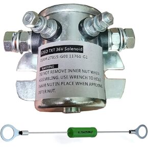 Dr.Acces EZGO Solenoid Replaces E-Z-Go: 27855G01, Fits E-Z-Go: Electric, 1986 and Newer, Hardware Included, 36V, 124 Series