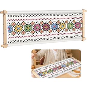 32.8 x 12 Inches Frames for Cross Stitch, Embroidery Scroll Wood Needlework Frame, Needlepoint Scroll Frame, Quilting Hoop Stand, Stitching Needlepoint Holder Tool Wooden Sewing Frame