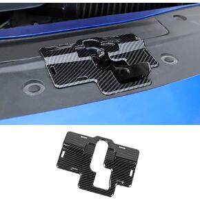Carbon Fiber Dust-Proof Engine Hood Lock Bolt Gap Protection Cover Trim for 2009-2021 Dodge Charger