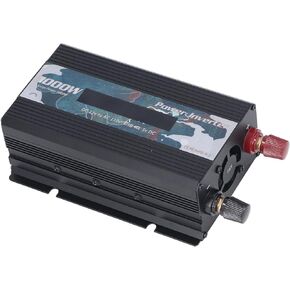 3000W Pure Sine Wave Power Inverter, DC 12V to AC 110V Multifunctional LCD Digital Display Power Converter with Connecting Cable and Battery Clips for Electrical Appliance(Black)