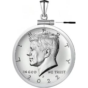 Sterling Silver 50 cent Border Screw Top Coin Bezel is suitable for 30.64mm diameter 2.15mm thickness, Coins Not Included