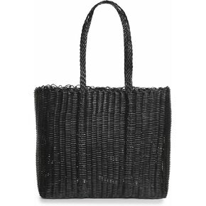 Laguna Beach Textile Co Mammoth Black Beach Bag - Oversized, Waterproof, Woven, Recycled, Picnic, Beach & Outdoor Carryall Tote