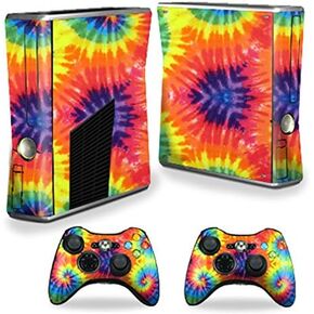 MightySkins Skin Compatible with Microsoft Xbox 360 S Slim + 2 Controller Skins wrap Sticker Skins Tie Dye 2