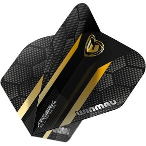 Winmau Prism Alpha Black & Gold Hexagon Extra Thick Dart Flights - 1 Set per Pack (3 Flights in Total)