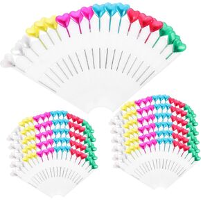 EXCEART 216pcs Pearlescent Register Pin Dress Making Pins Steel Dressmaker Pins Heart Pins Long Pins Pearlescent Positioning Pins for Beads Wedding Jewelry Tailoring Sewing Supplies Wire