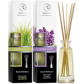 Reed Diffuser Lemongrass and Lavender - 2x3.4 Fl Oz - Reed Diffuser - Room Fragrance - Home Fragrance - Air Freshener - SPA - Home - Office - Fitness Club