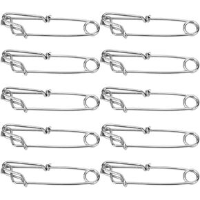 Dilwe Longline Snap Clip, 10Pcs 2.6X100mm Stainless Steel Long line Snap Clips Suitable for Long Line Fishing, Floats, Sharking, Tuna Fishing, Crabbing, Shrimping, etc