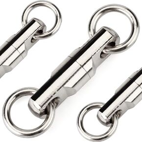 10 Pcs Heavy duty swivels Connector Tackle Fishing Accessories Stainless Steel Swivels Solid Welded Rings High Strength Heavy Duty Durability Barrel Game for Saltwater Freshwater (Test 160 Lb -320 Lb)