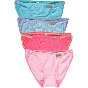 6 Pack Sexy Low-Rise String Bikini Panties Women Stretch Panties (Softer Than Cotton), Assorted Colors