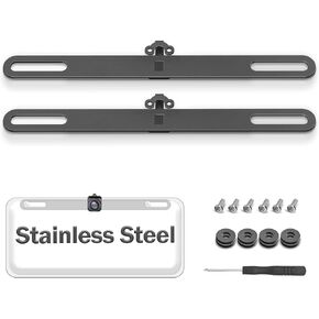 Naponal Stainless Steel Backup Camera License Plate Mount(2 PCS), Back Up Camera Bracket, Dash Cam Mirror Camera Rear View Camera Mount, Car Rearview Camera Mount, Reverse Camera License Plate Holder