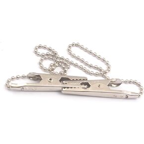 OdontoMed2011® Dental Ball Chain Clips Flexible Napkin Holder. Autoclavable Napkin Clips, Towel Apron Bibs Chain Silver