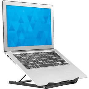 Laptop Stand for Desk Adjustable Height - Black Solid Steel Laptop Riser | 5 Adjustable Heights | Properly Positions Head, Neck, Back and Wrists to Reduce Aches while Working | No Assembly Required